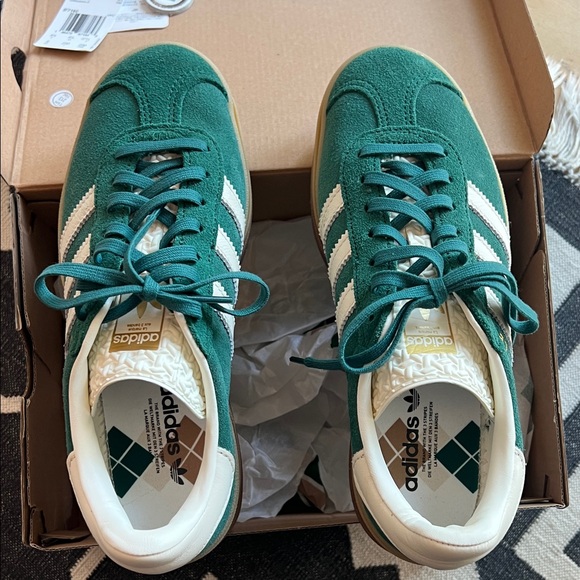 Adidas Gazelle Bold Green/White/Gold Sneakers - Picture 2 of 4